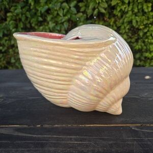 1980 Iridescent Shell Ceramic Planter/Vase